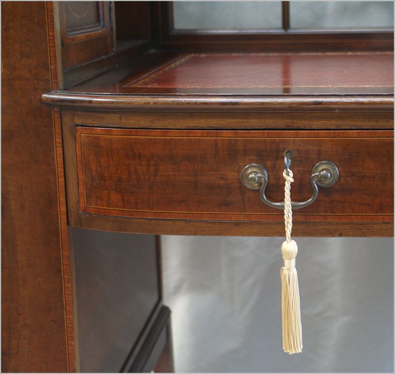 4008 Antique Inlaid Arts & Crafts Writing Desk (7)